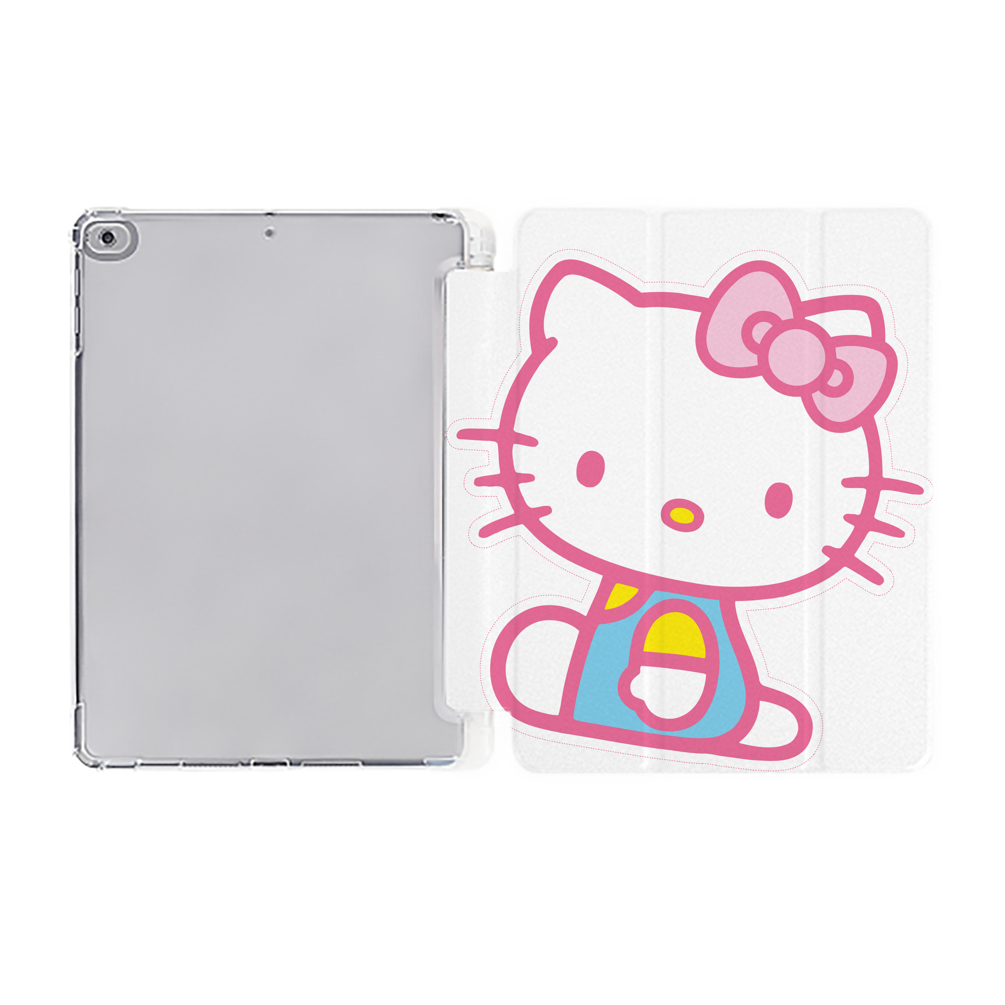 （画像用） Hello Kitty ハローキティ IPad ケース ペン収納付き 三つ折りスタンド PUレザー×シリコン 対応機種9.5/10.5/10.9インチ